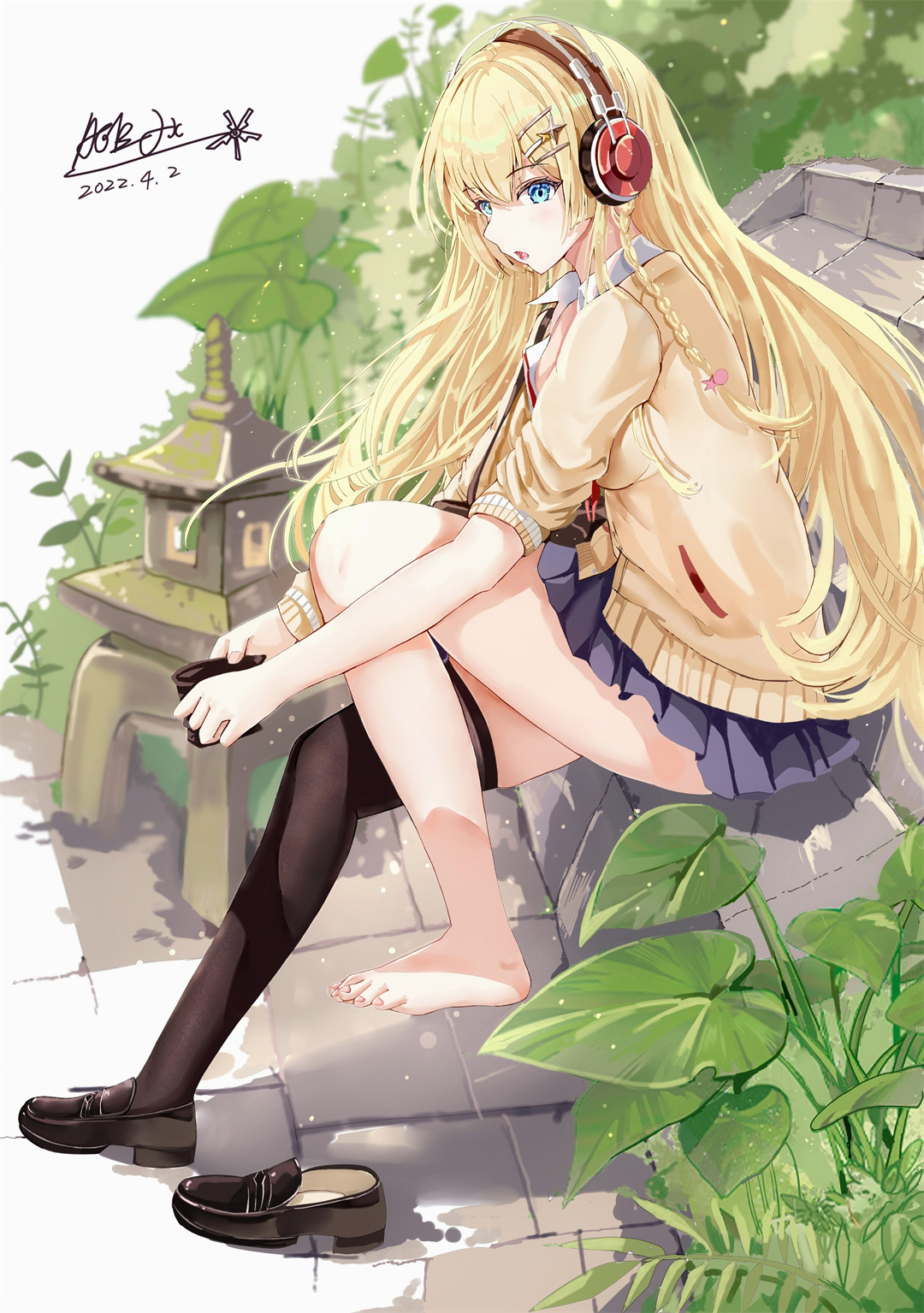 P站插画 碧蓝航线 赤脚制服 アズールレーン 金剛 @age fx P站美图-第1张