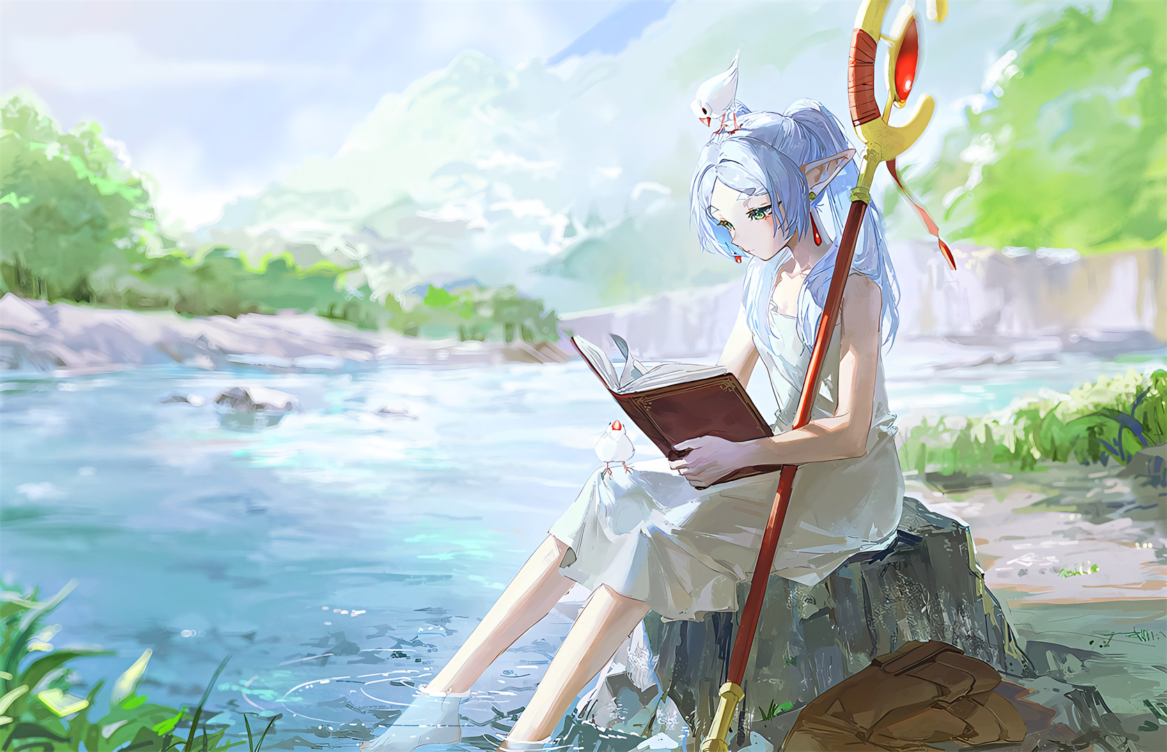 【动漫壁纸】崩坏：星穹铁道 卡芙卡 星野*  芙莉莲 想和你并肩看飞鸟在云海旅行 动漫壁纸-第10张