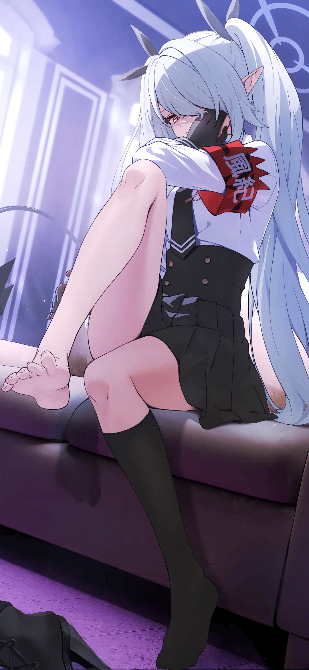 【动漫壁纸】虚拟主播 阿米莉亚 白发JK美少女 风纪委员 原神 小胡桃 插画美图推荐 动漫壁纸-第2张
