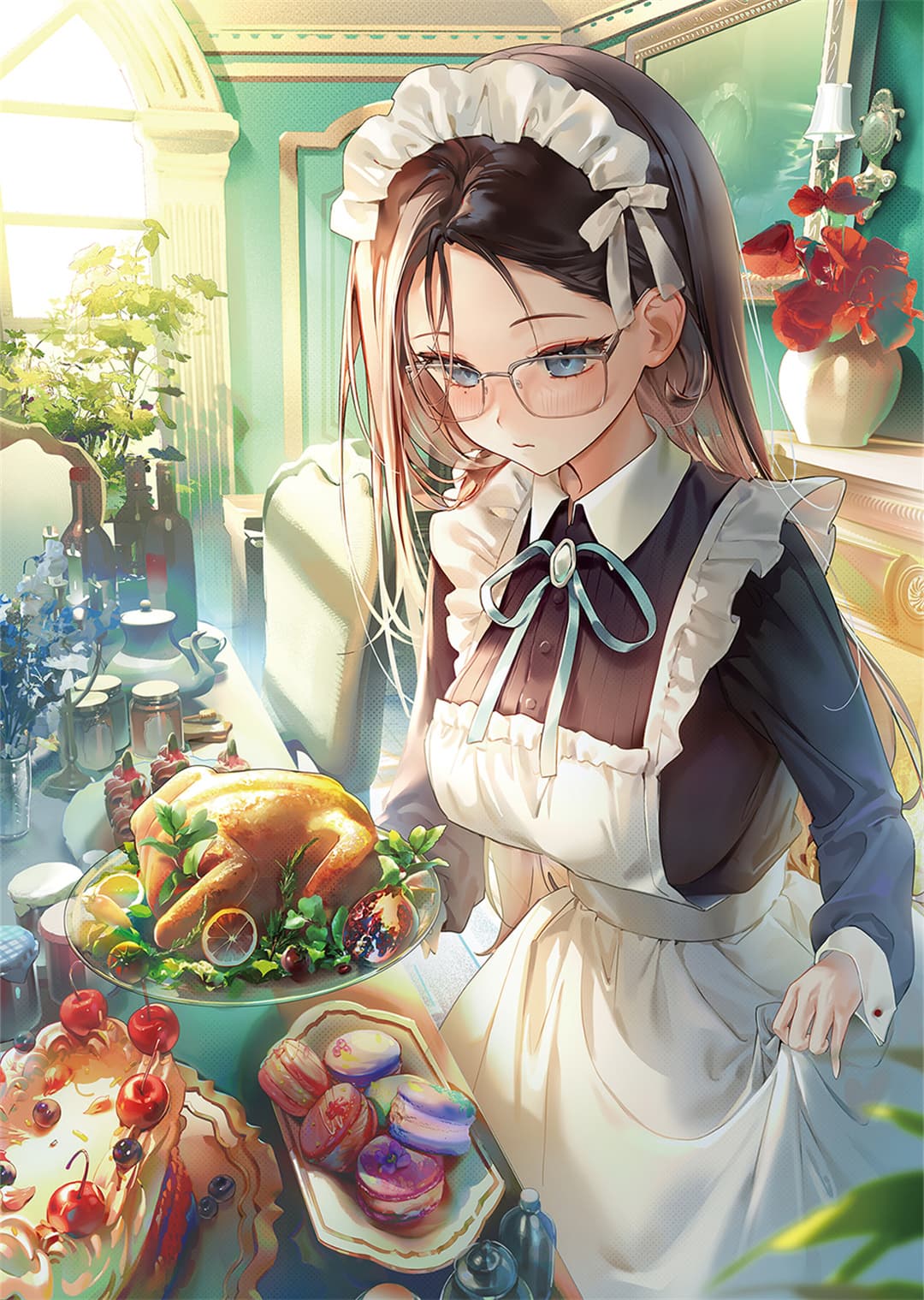 【画师精选】泳装少女 兽耳 双马尾 女仆美少女@明春 插画精选-第6张