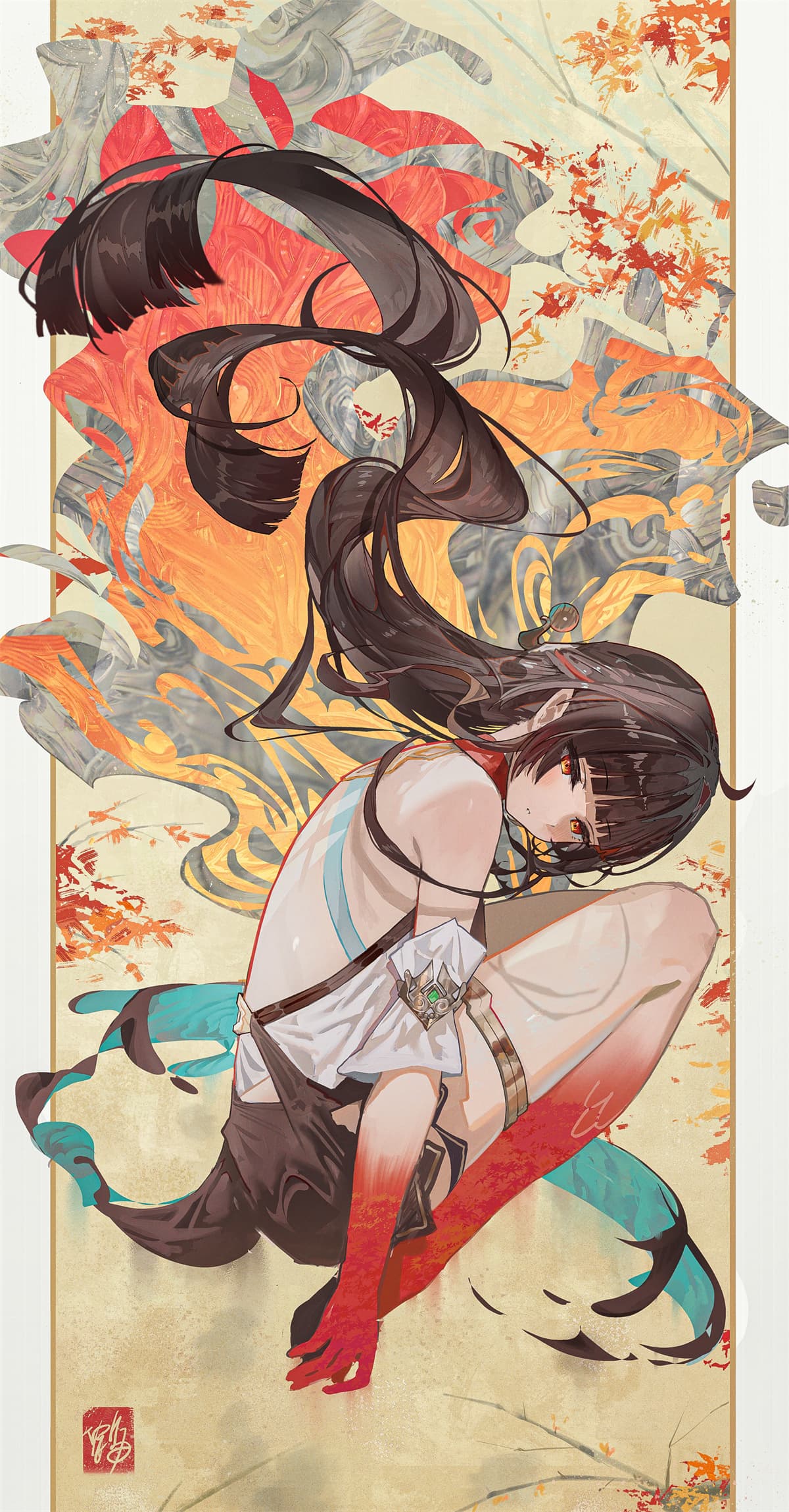【P站美图】崩坏：星穹铁道 灵砂 鸣潮 守岸人 原神 卡齐娜 女仆美少女 插画美图推荐 P站美图-第12张