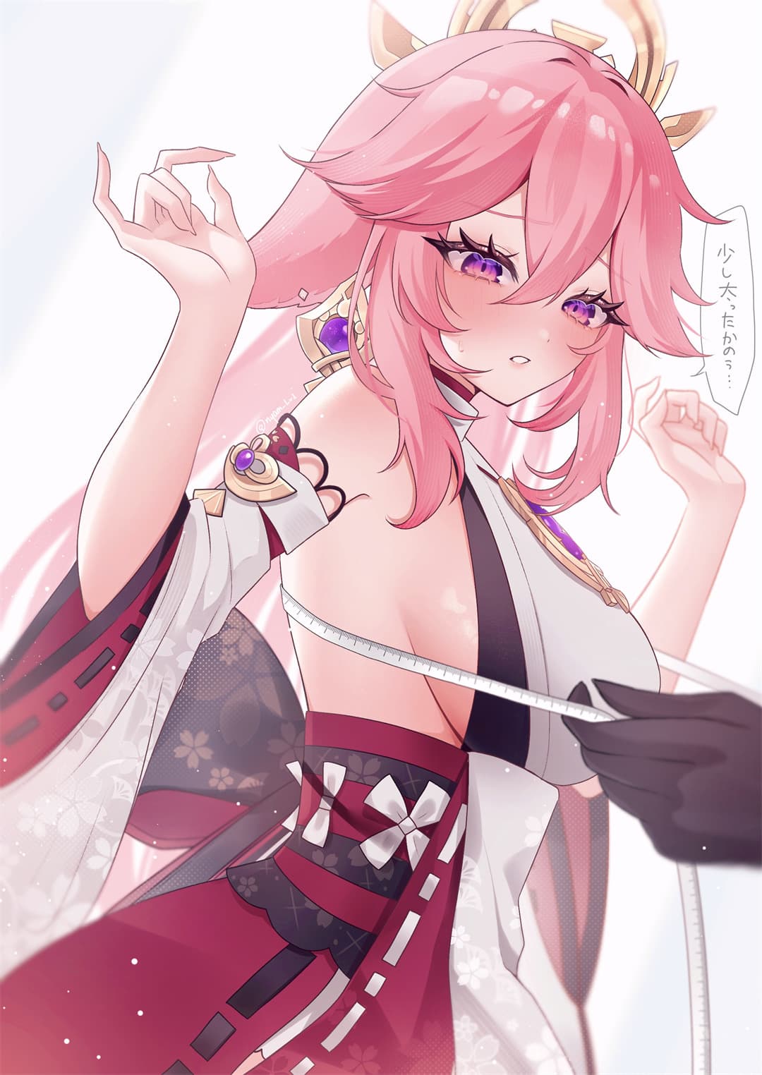 【插画精选】兽耳美少女 项圈 粉毛美少女 鎌ヶ谷桃香 原神 八重神子 会员动漫壁纸推荐 插画精选-第3张