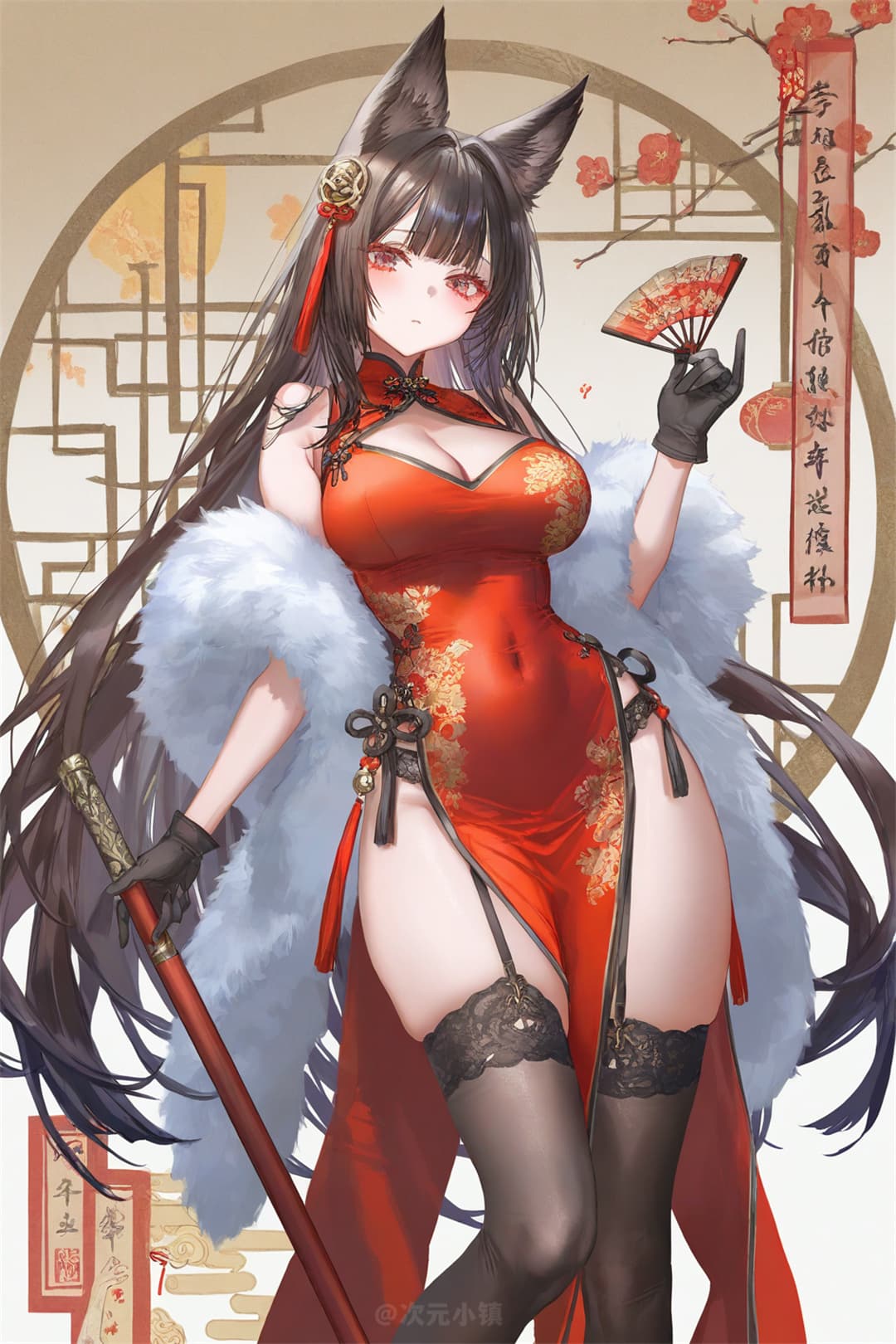 【插画精选】 碧蓝航线 赤城 天城 武蔵 加賀 信浓 AI绘画 插画精选-第6张