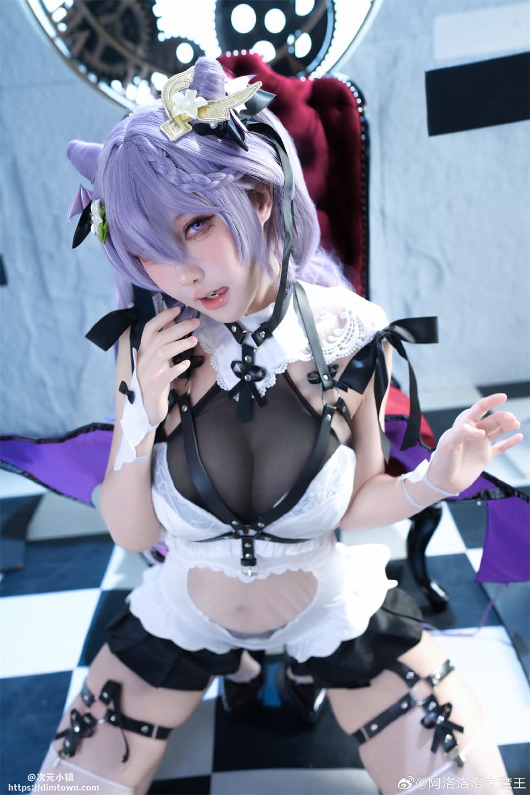 cosplay 原神 💜💜💜💜💜刻晴·魅魔同人💜💜💜💜💜@阿洛洛洛大魔王 COSPLAY-第5张